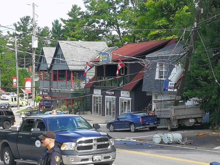 Port Carling Downed Power Lines Causing Highway 118 Stand Still