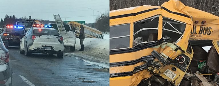 A few injuries in Highway 11 bus crash