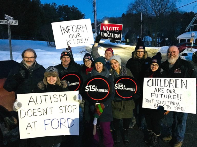 Protesters on hand for Ford/Miller spaghetti dinner