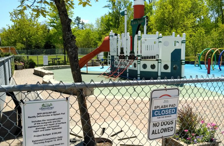 Gravenhurst splash pad closed until mid-August