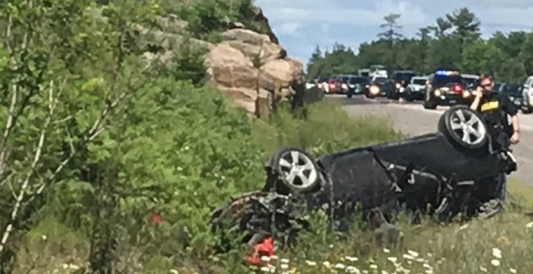 Single vehicle roll-over south of Bracebridge