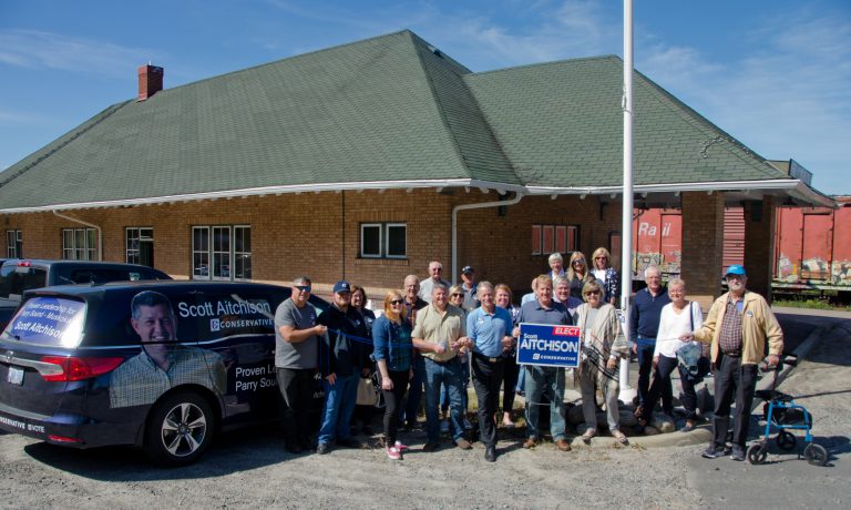 Aitchison officially opens Huntsville campaign office at old train station