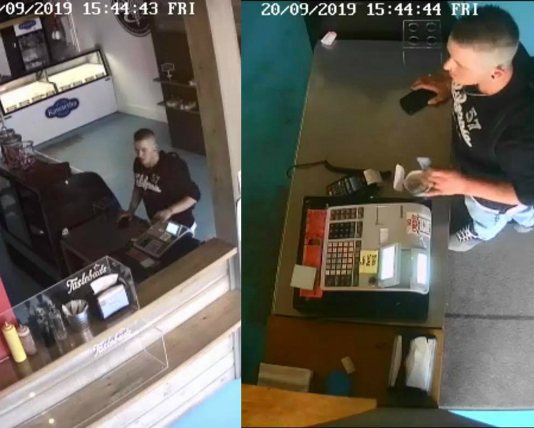 (VIDEO) Man filmed stealing from workers in ice cream shop