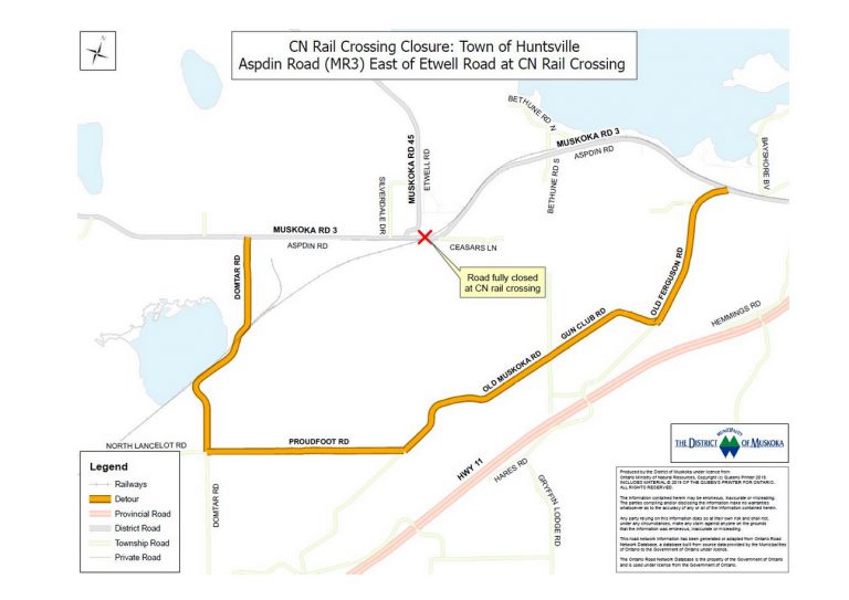 Aspdin Road fully closed tomorrow due to rail repairs