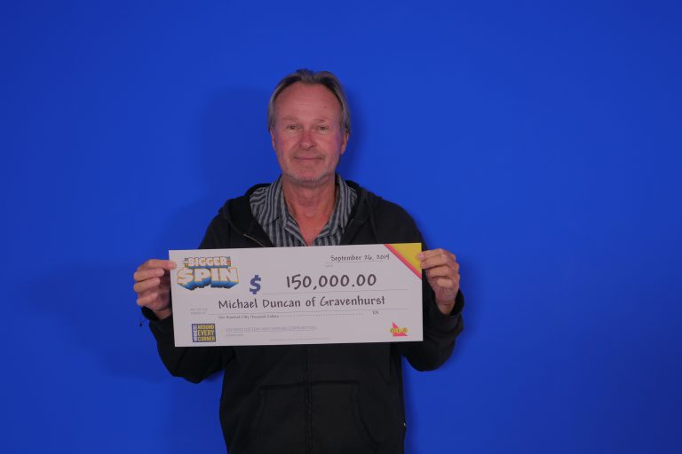 Gravenhurst man wins $150,000 in lottery