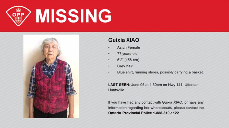 Huntsville OPP looks for missing person