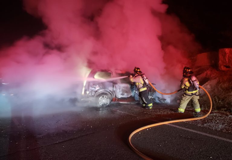 OPP investigate scene of vehicle fire