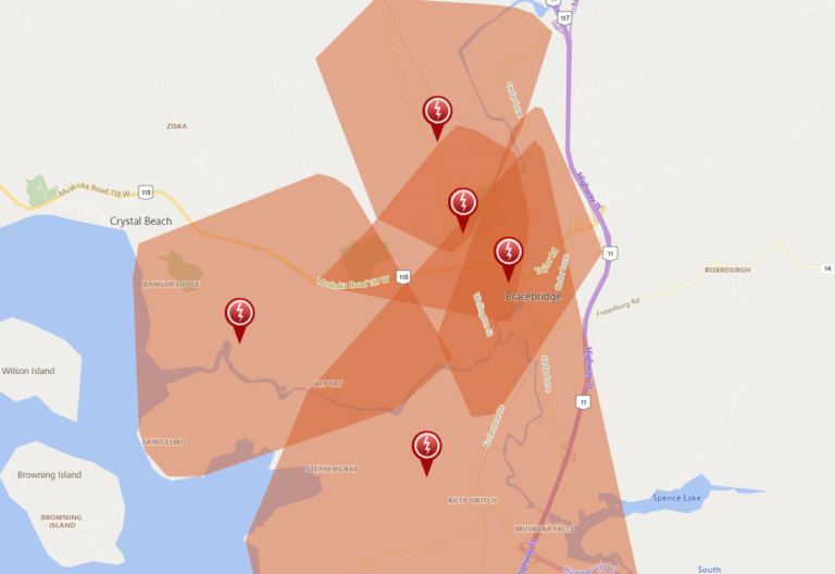 Large Lakeland power outage in Bracebridge