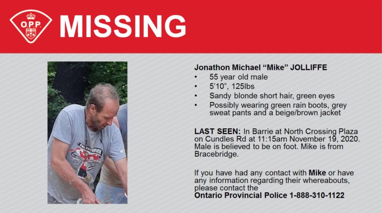 Bracebridge Man Reported Missing, Last Seen In North Barrie