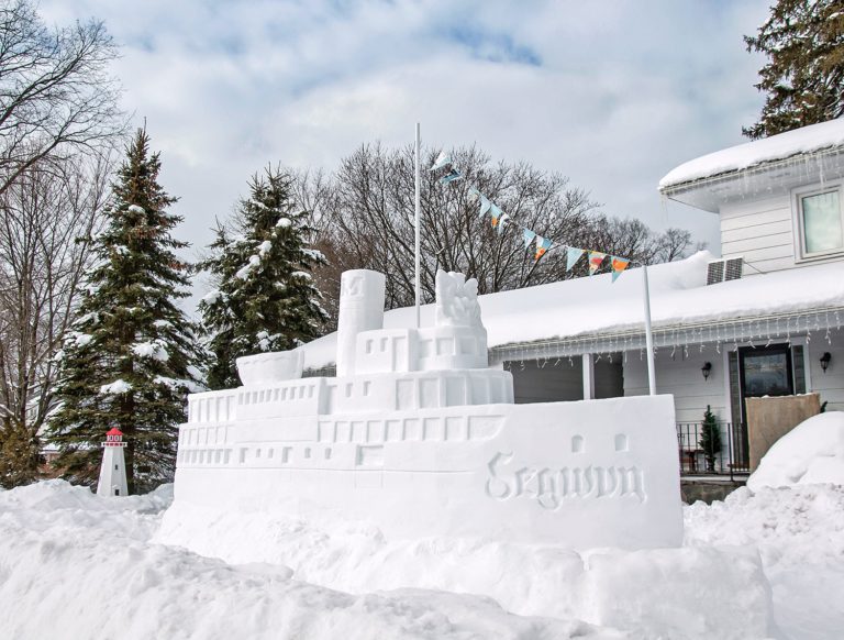 Gravenhurst couple happy to see their snow sculpture is bringing joy to the community