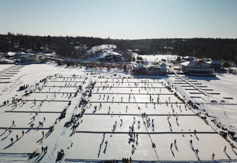 muskoka wharf on the pond canada hockey