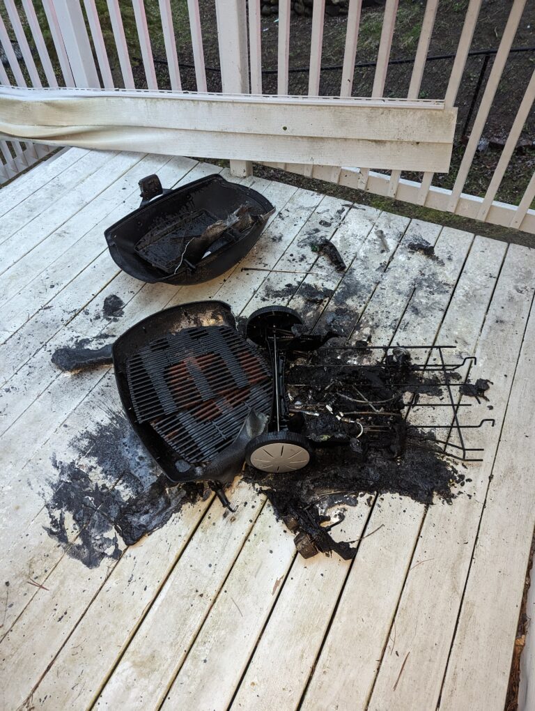 HLOB reminds of barbeque safety after weekend deck fire 